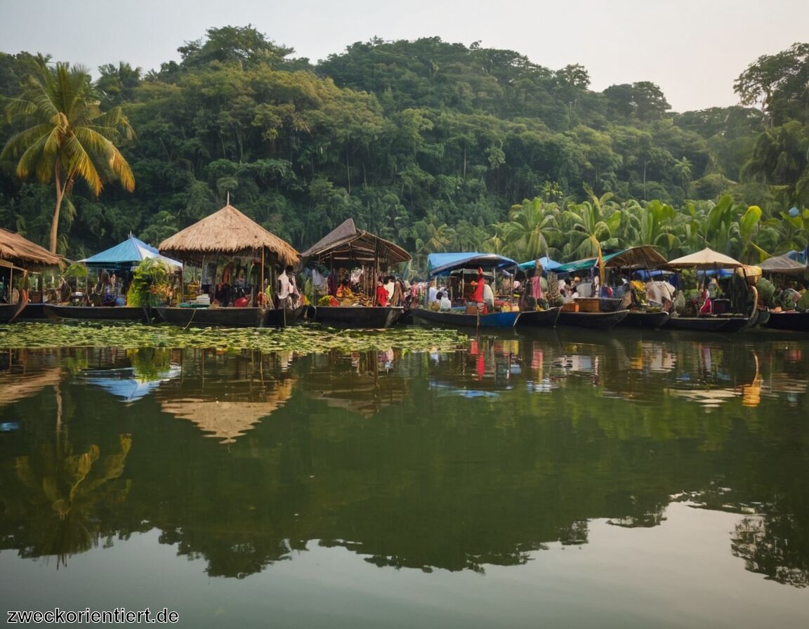 Wassermärkte in weniger frequentierten Gebieten   - Schwimmende Märkte abseits des Massentourismus