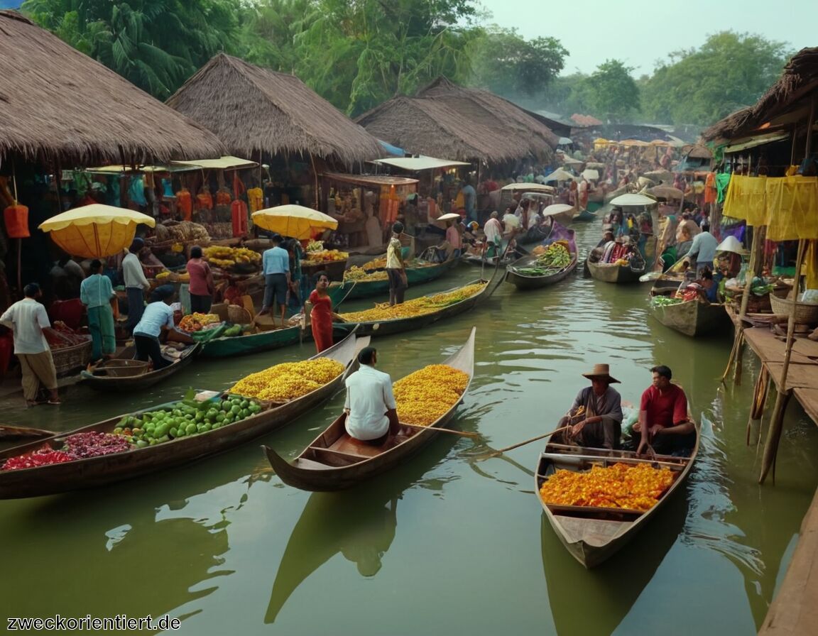 Interaktion mit Einheimischen und Händlern   - Schwimmende Märkte abseits des Massentourismus