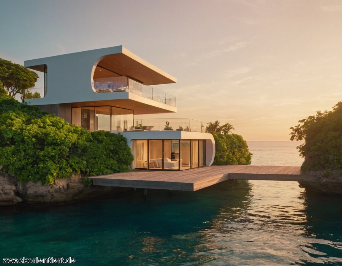 Immobilien auf schwimmenden Plattformen im Meer